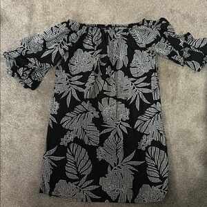 MSK Black and White Floral Dress